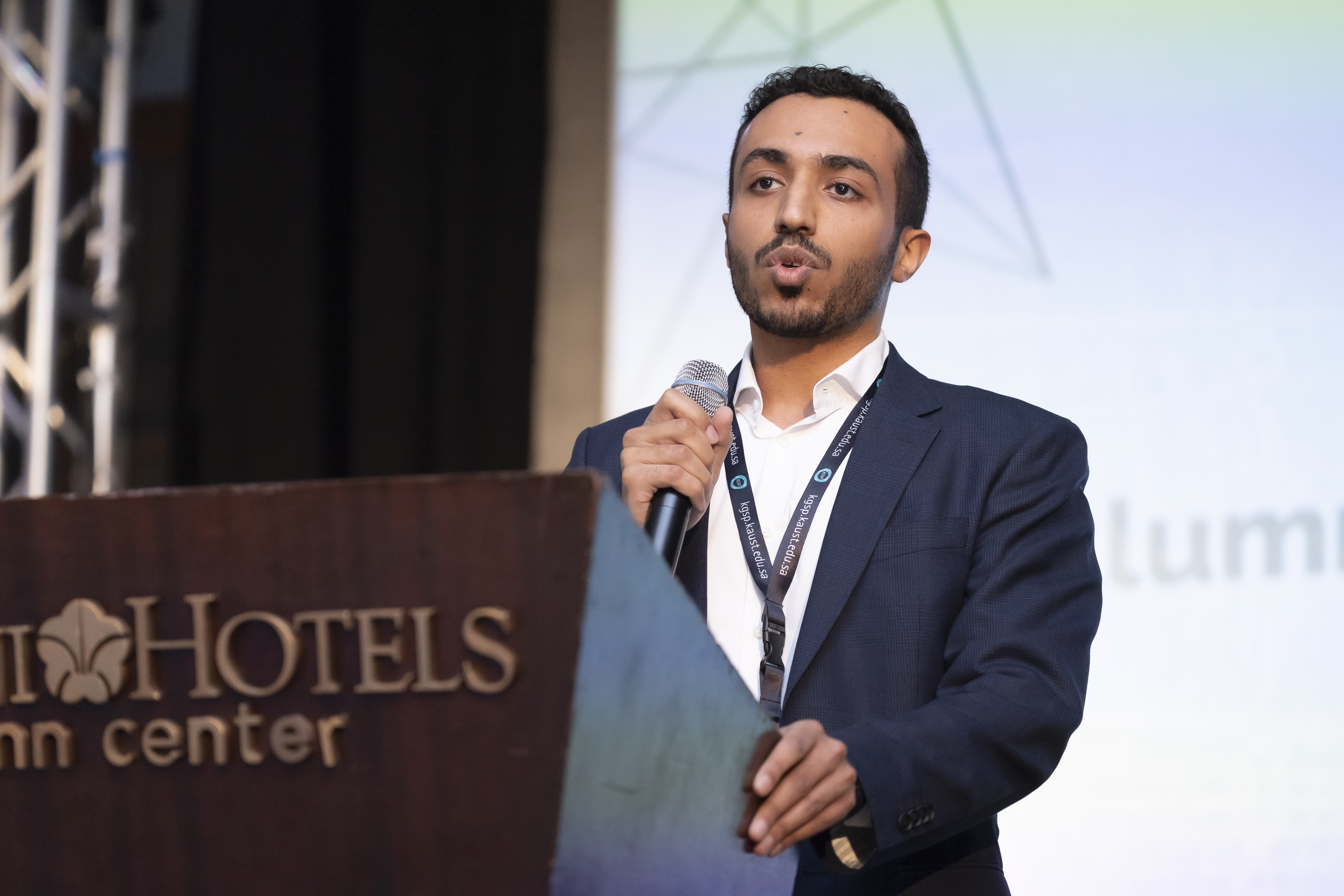 Image 1: KGSP alum Ahmed Albuwaydi speaking at the 2023 Convocation in Atlanta, GA