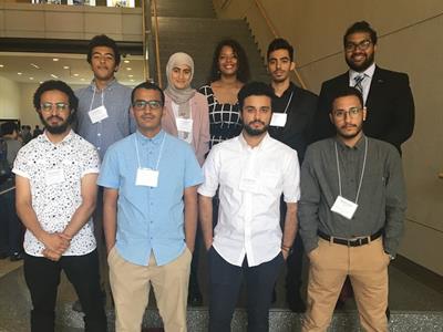 KGSP Students and KGSP Advisor Zaria Qadafi at Virginia Polytechnic Institute and State University Poster Session