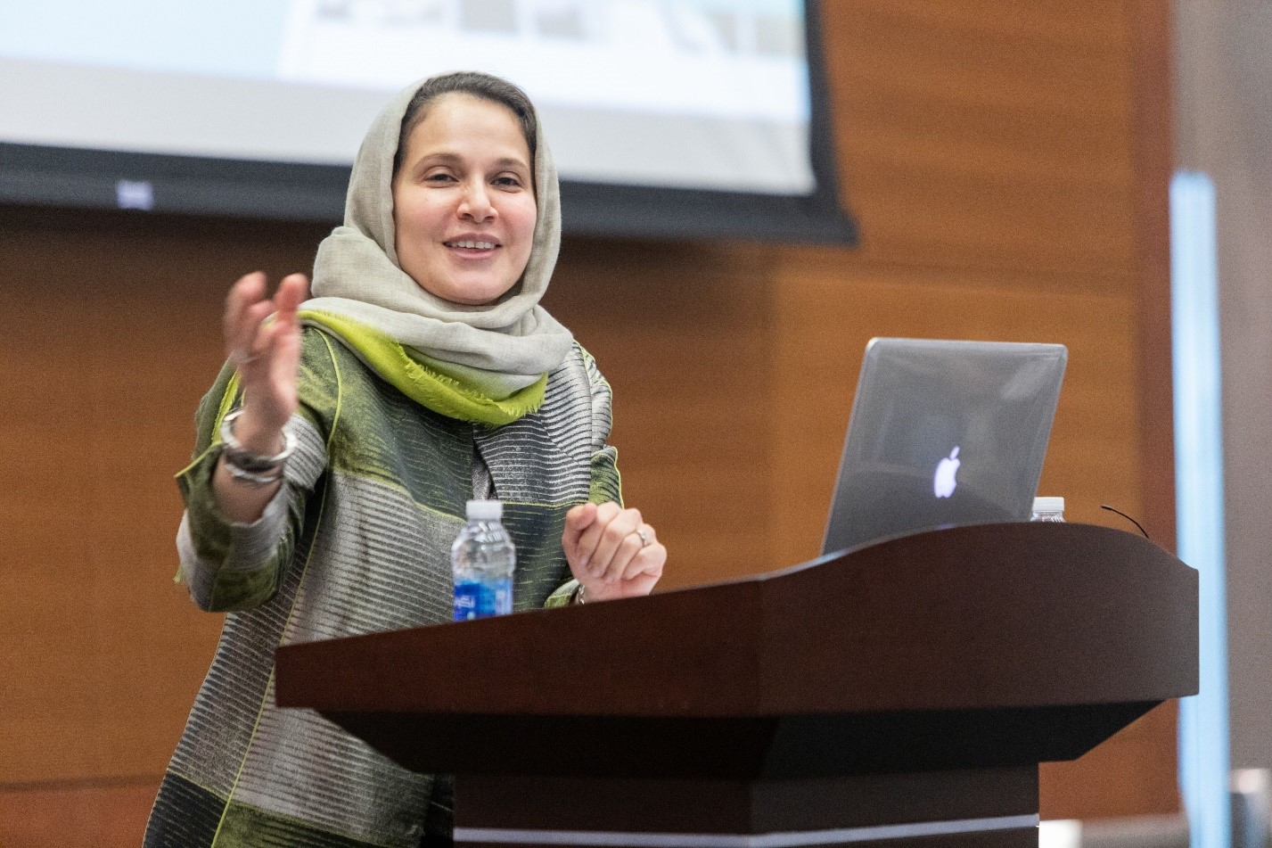 Dr. Najah Ashry issues an inspiring charge to new KGSP students.