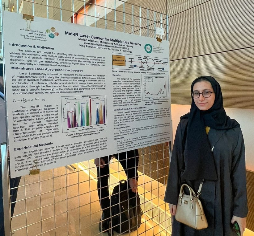 Image 1: Mariah Alsinan (rising Senior at Purdue University majoring in Mechanical Engineering) at the KSIP poster session.