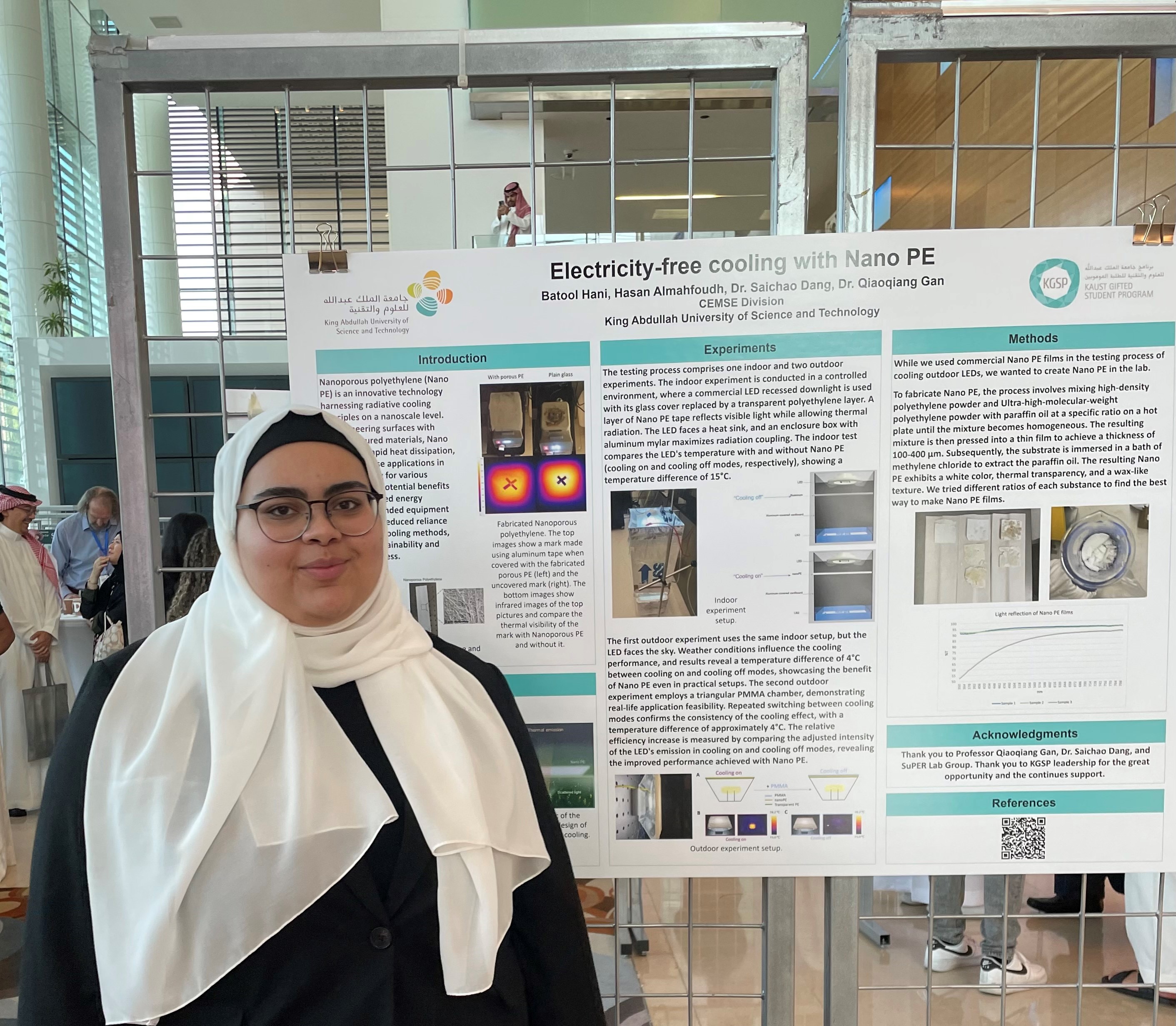 Image 3: Batool Hani (rising Senior at the University of Colorado, Boulder majoring in Computer Science) at the KSIP poster session.